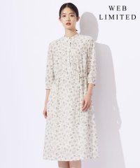 J.PRESS LADIES/【WEB限定カラーあり・洗える】ラインフラワープリント ワンピース/506595079