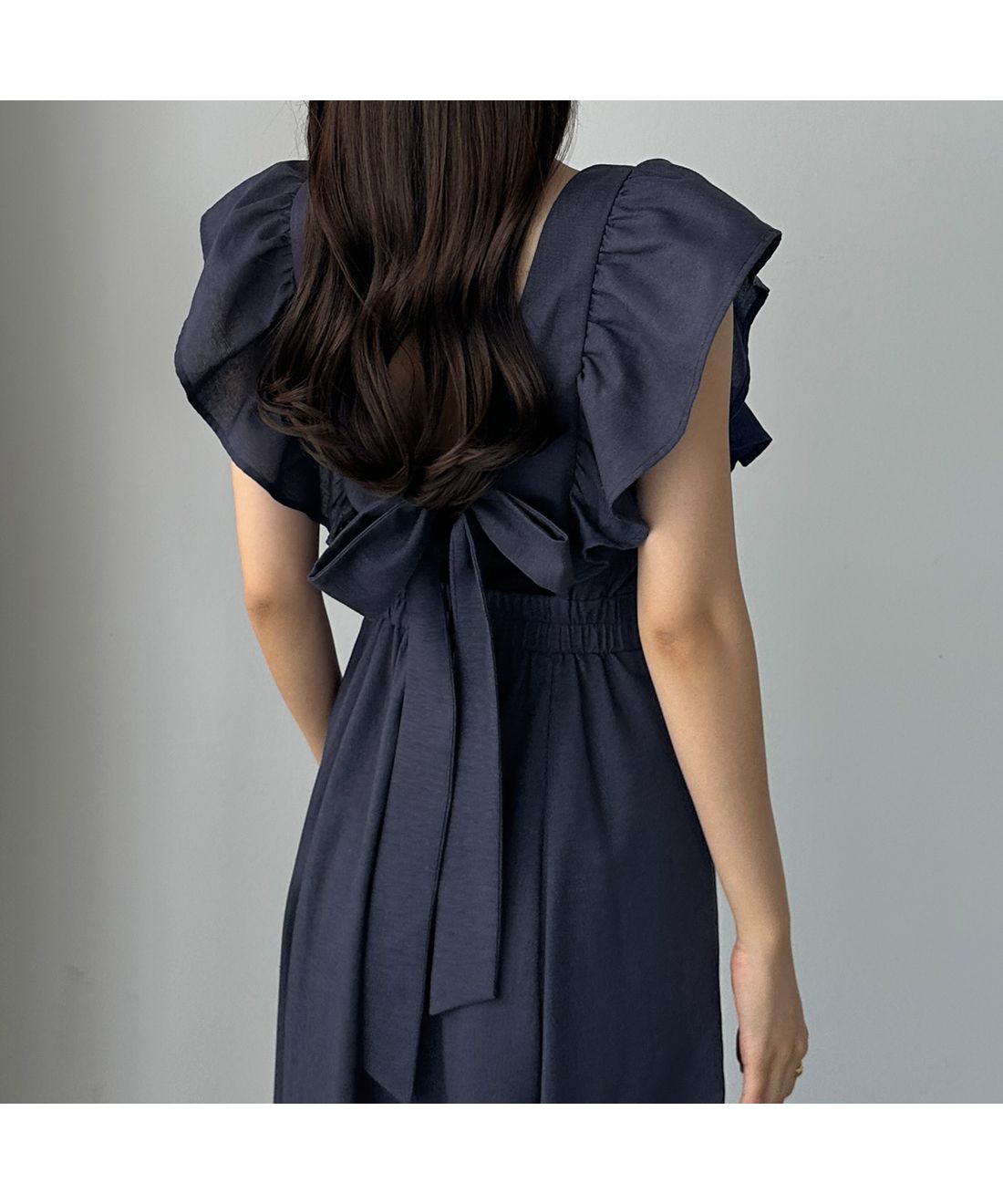 セール】Louere 【ペチスカートset】リネン混バックリボンフリルワンピース(506225270) | ルエレ(Louere) - d fashion