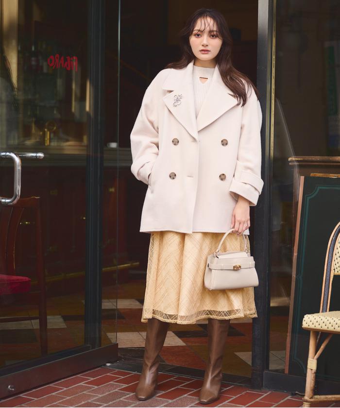 セール 50%OFF】ビッグカラーハーフコート 24AW(506590307 セール 50%OFF】ビッグカラーハーフコート 24AW(506590307
