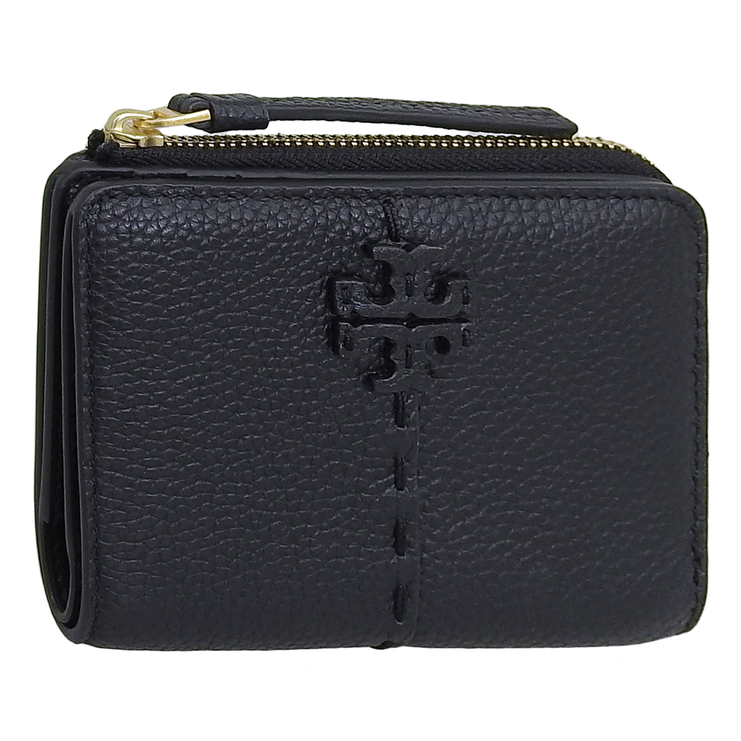 193○ Tory Burch ブラックレザー 二つ折り財布 Tory Burch 二つ折り財布 黒