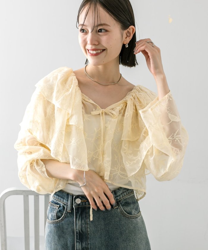 新品未使用】ミスティック レースボレロブラウス オフホワイト