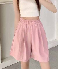 shoppinggo/ショッピングゴー shoppinggo 韓国風ショートパンツ レディース ハーフパンツ ガウチョパンツ ボトムス ウエストゴム ゆったり リラックス 五分丈 ひ/506605151