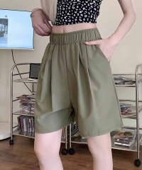 shoppinggo/ショッピングゴー shoppinggo 韓国風ショートパンツ レディース ハーフパンツ ガウチョパンツ ボトムス ウエストゴム ゆったり リラックス 五分丈 ひ/506605151