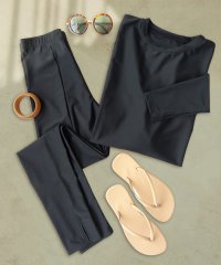 OSYAREVO/オシャレボ OSYAREVO 【ネット限定】【紫外線カット率99.9％以上】体型カバー サイドギャザー ラッシュガード レギンス セットアップ 水着/506605165