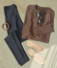 OSYAREVO/オシャレボ OSYAREVO 【ネット限定】【紫外線カット率99.9％以上】体型カバー サイドギャザー ラッシュガード レギンス セットアップ 水着/506605165