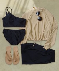 OSYAREVO/オシャレボ OSYAREVO 【ネット限定】【紫外線カット率99.9％以上】ラッシュガード 付き 体型カバー ワンショルダー ビキニ セット水着 セットアップ/506605172