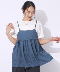 SHOO・LA・RUE　DRESKIP/【2点セット】着回しを楽しめる ふくれジャカードキャミ＋Tシャツ/506605957