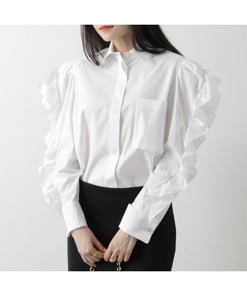 MaxMara ブラック フリル長袖シャツ