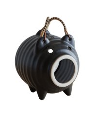 KAMOSHIKA　DOUGUTEN/かもしか道具店 蚊取り線香ホルダー 蚊取り線香入れ 豚 蚊遣りブタ 蚊遣器 陶器 萬古焼 蚊やり豚 ブラック ホワイト グレー 黒 白 OR－60－250/506610885