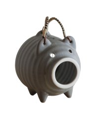 KAMOSHIKA　DOUGUTEN/カモシカドウグテン かもしか道具店 かもしか道具店 蚊遣りブタ 蚊遣器 蚊取り線香ホルダー 入れ 陶器 萬古焼 蚊やり豚 ブラック ホワイト グレー 黒 白 O/506610885