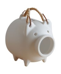 KAMOSHIKA　DOUGUTEN/かもしか道具店 蚊取り線香ホルダー 蚊取り線香入れ 豚 蚊遣りブタ 蚊遣器 陶器 萬古焼 蚊やり豚 こぶり ブラック ホワイト グレー 黒 白 OR－60－25/506610886