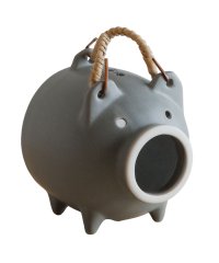 KAMOSHIKA　DOUGUTEN/カモシカドウグテン かもしか道具店 かもしか道具店 蚊遣りブタ 蚊遣器 蚊取り線香ホルダー 入れ 陶器 萬古焼 蚊やり豚 こぶり ブラック ホワイト グレー 黒/506610886