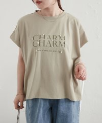 NICE CLAUP OUTLET/ラバープリント×パールフレンチTシャツ/506612440