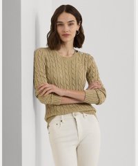 LAUREN RALPH LAUREN/ボタントリム ケーブルニット コットン セーター/506612912
