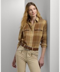 LAUREN RALPH LAUREN/リラックスド フィット チェックド ブラッド コットン シャツ/506612970