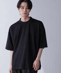 nano・universe/WEB限定/モックネックワイドシルエットTシャツ 半袖/506215004