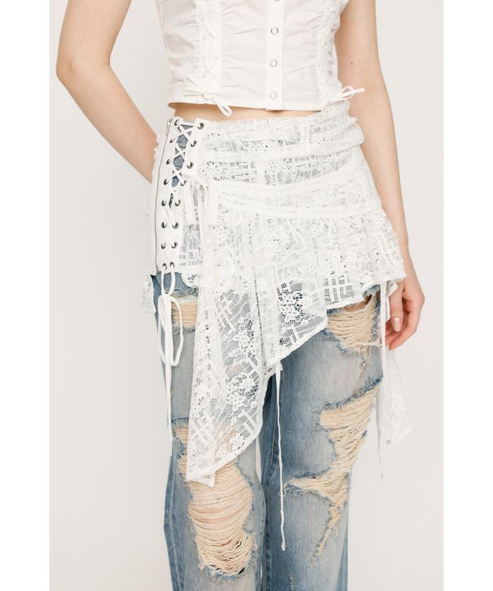 週間売れ筋 LACE UP d - スライ(SLY) | ベルト(506616103) SKIRT ASYMMETRY スカート