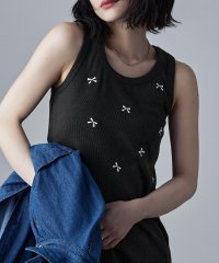 etoll./エトル etoll. リボン柄刺繍スリーブレストップス/506623584
