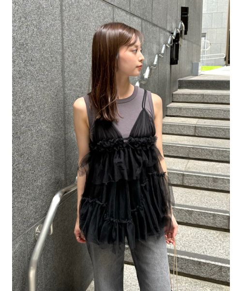 「かわいい～！」 セール 50%OFF】チュールキャミレイヤードトップス(506632799 トップス