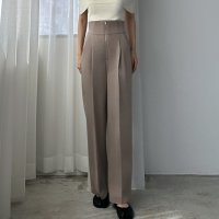 Louere/フィルー FILLOU Louere フロントジップハイウエストタックパンツ/506633999