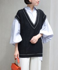 MACPHEE/【WEB・一部店舗限定】ウールメッシュ Vネックベスト/506634415