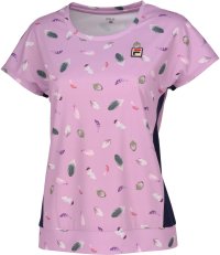 FILA（ZETT Ladies）/【テニス】フェザープリント バックホールメッシュ ゲームシャツ レディース/506598655