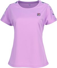 FILA（ZETT Ladies）/【テニス】 フェザープリント バックホールメッシュ 切替 ゲームシャツ レディース/506598656