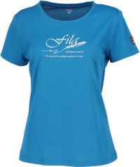 FILA（ZETT Ladies）/【テニス】ロゴフェザープリント バックホールメッシュ グラフィックTシャツ レディース/506598670