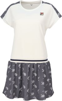 FILA（ZETT Ladies）/【テニス】テニスラケット柄 バックホールメッシュ ワンピース レディース/506598711
