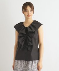  LAURA ASHLEY/【コットン混】ボリュームフリルノースリーブブラウス/506639688