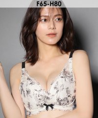 aimerfeel/モノトーンフラワー カシュクールレース脇高ブラ(R) 単品ブラジャー (FGHカップ)/506643571