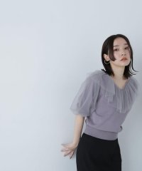 NATURAL BEAUTY BASIC/チュールラッフルレイヤードニット/506616244