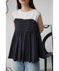 AZUL by moussy/ギャザービスチェレイヤードトップス/506645698