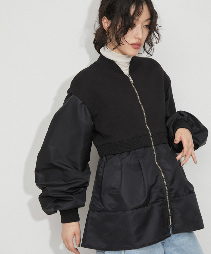 美品 BEARDSLEY タフタブルゾン　ジャケット　ジップアップ　定番品 美品 BEARDSLEY タフタブルゾンジャケットジップアップ定番品