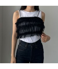 Louere/ルエレ Louere Louere チュールフリルショートビスチェ/506648723