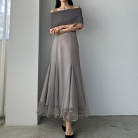 Louere/ルエレ Louere Louere 裾パイピングチュールマーメイドスカート/506648724