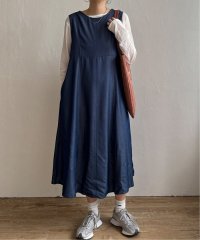 LBC/デニムライクタックフレアワンピース/506525056