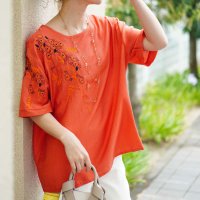 Sawa a la mode/サワアラモード Sawa a la mode 花モチーフレースのニットトップス/506651859