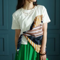 Sawa a la mode/サワアラモード Sawa a la mode カタチで魅せる異素材スカーフ風カットソー/506651869