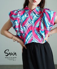 Sawa a la mode/一瞬で主役になれるレトロ柄バルーン袖ブラウス　レディース 大人 上品/506651870