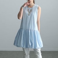 Sawa a la mode/サワアラモード Sawa a la mode 爽やかにガーリー見えバルーン切替チュニック/506651874