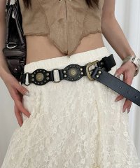 shopnikoniko/ショップニコニコ ShopNikoNiko ヴィンテージ風 ワイドサークル ウエスタンベルト【即納】韓国カジュアル 古着女子 ベルト ウエストベルト リングベル/506654110