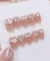 shoppinggo/ショッピングゴー shoppinggo ネイルチップ ショート シンプル ブライダル ハート つけ爪 ネイルアートデコチップ オーバル アートチップ ウエディン/506656330