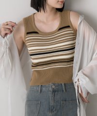 ad thie/アドティエ ad thie 【2024SS新作】マルチボーダーノースリーブニットトップス/506657407