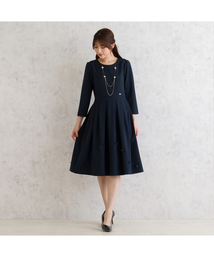 Rose Tiara フリル リボン ワンピース Rose Tiara｜フリルフラワープリーツワンピース | Rakuten