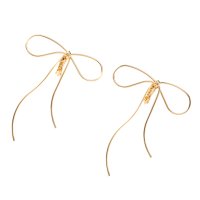 cream dot/クリームドット Cream dot. アシンメトリーなワイヤーリボンのピアス/イヤリング/506657510