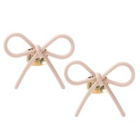 cream dot/クリームドット Cream dot. 選べる2type、ニュアンスマットカラーのリボンピアス/506657539