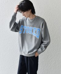 SHIPS any MEN/【WEB限定】SHIPS any: 〈手洗い可能〉スウェット ライク カレッジ ロゴ クルーネック ニット◇/506658526
