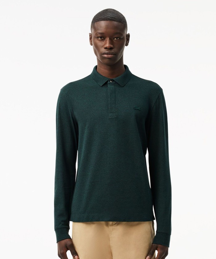 ラコステ LACOSTE 比翼フロントロングスリーブポロシャツ