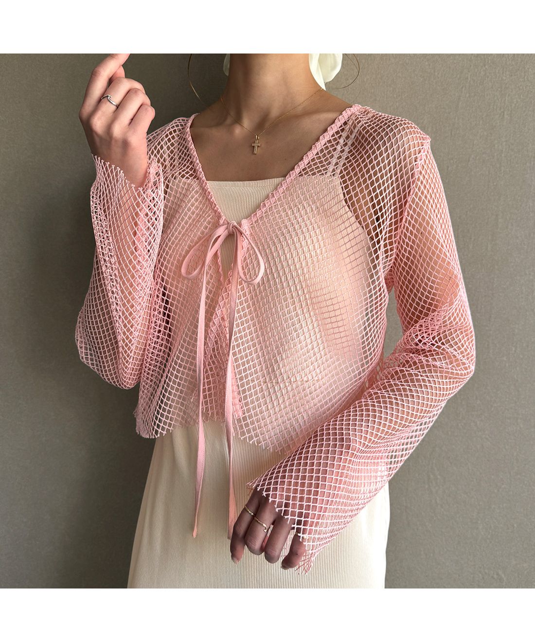 セール 11%OFF】ジュノア JUNOAH メッシュカーディガン+カップ